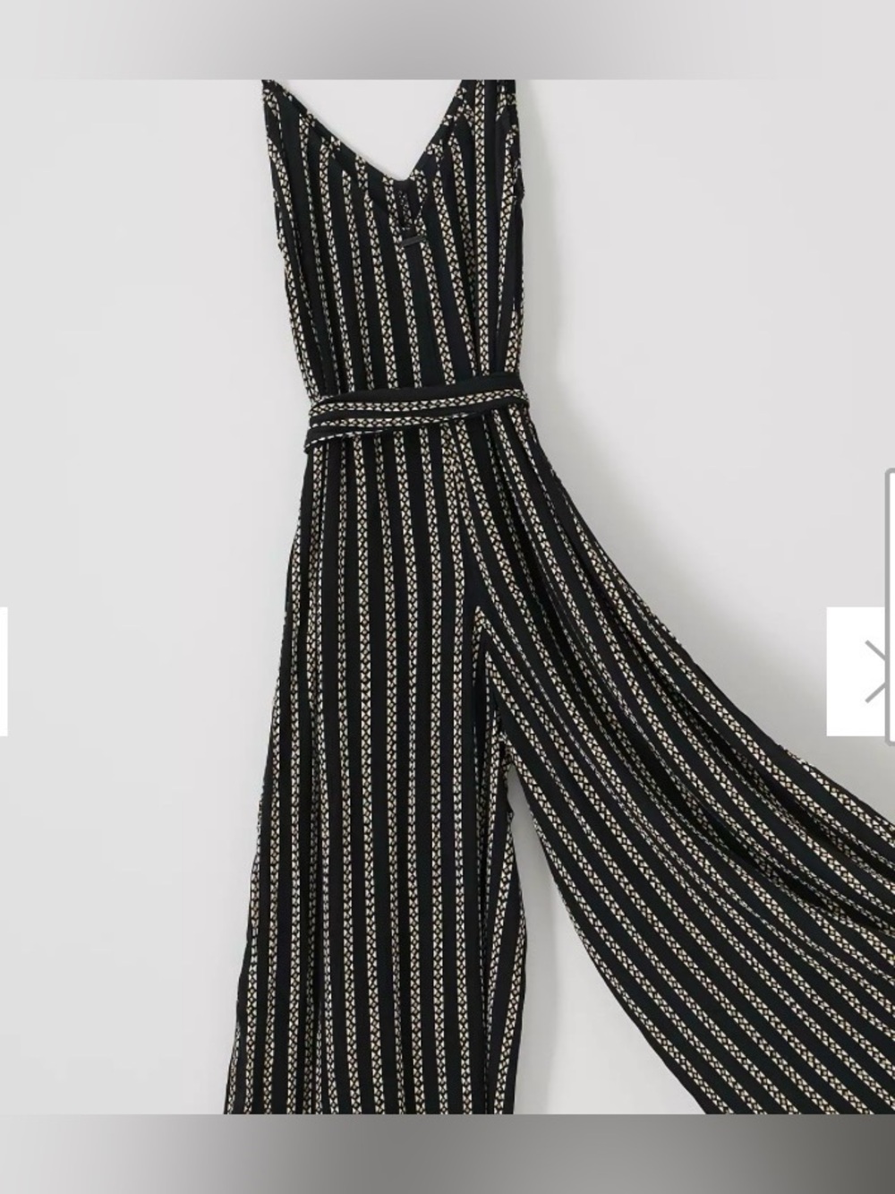BILLABONG Black Striped Jumpsuit Small